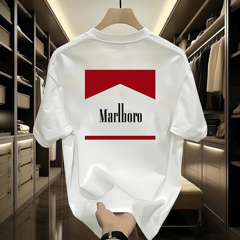 *COD* kaos pria jumbo katun ringan kerah bundar ukuran besarMarlboro Tema Minimaliskaos bergambar Ka