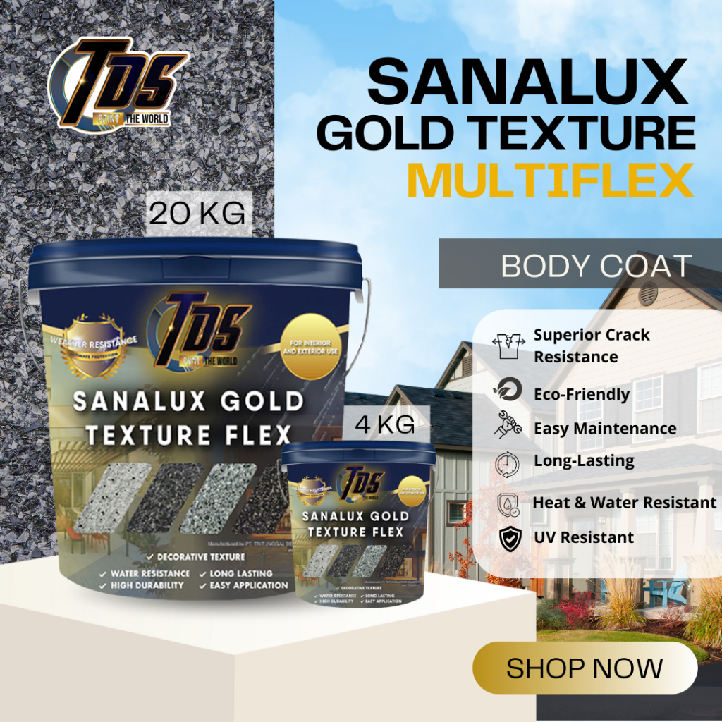 Cat Tembok Dinding Tekstur Batu Alam - Sanalux Gold Flex