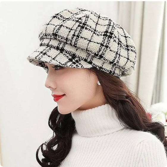 Topi Baret Kotak-kotak Topi Vintage Topi Pelukis Topi Wantia Viral