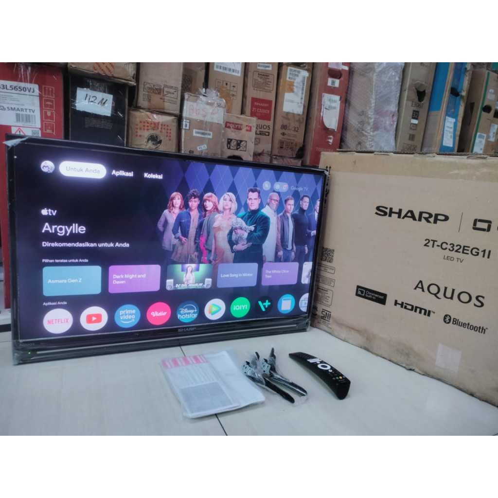 Google TV Sharp 32In HD Sudah Youtube Digital TV Kondisi bekas pemakaian masih segel 5858F