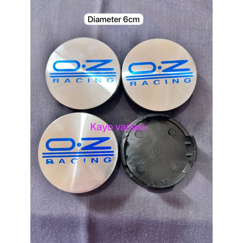 tutup dop velg RACING OZ motif biru Jazz Brio Mobilio Freed diameter 6cm