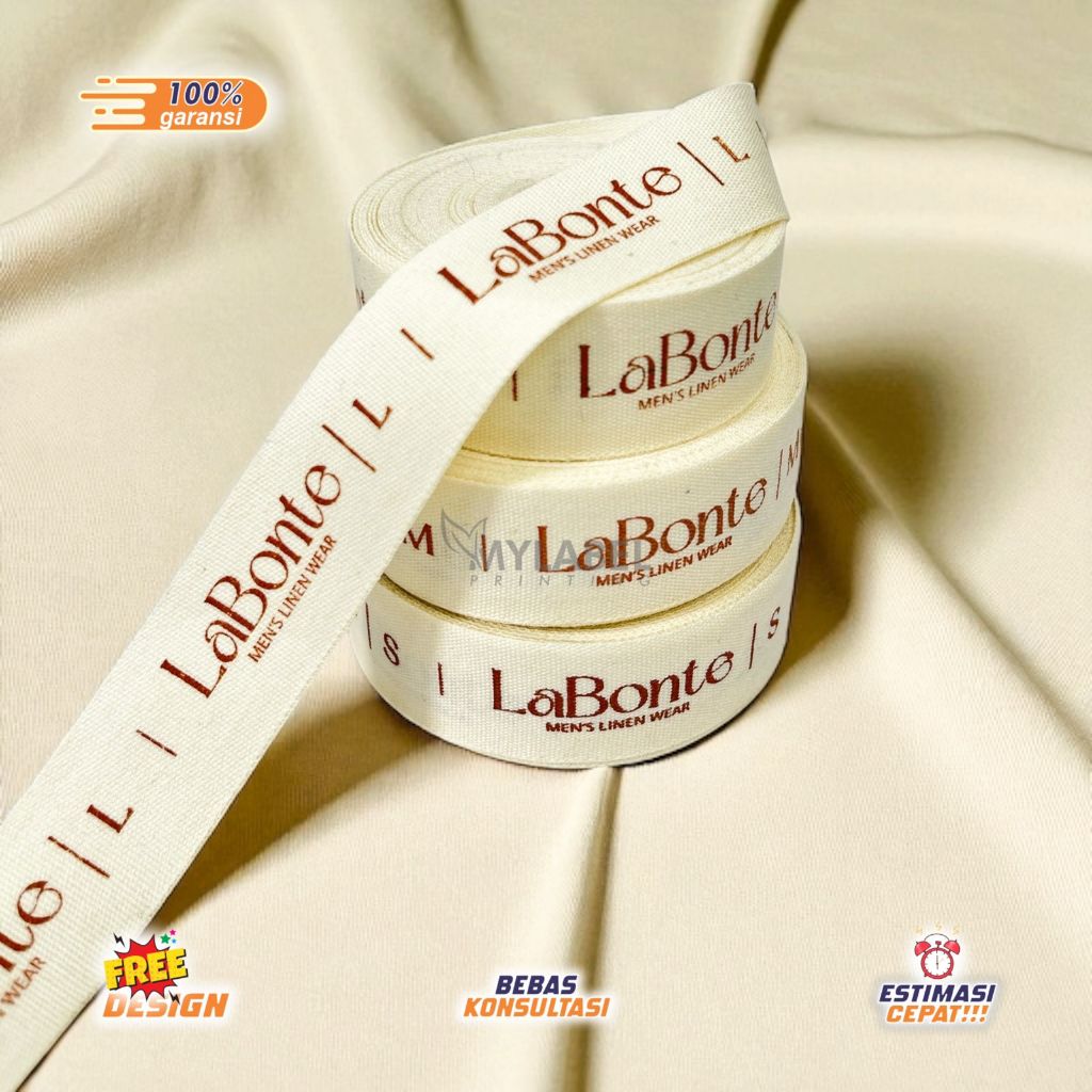 100 PCS label katun halus / label katun custom / label nama / piterban import