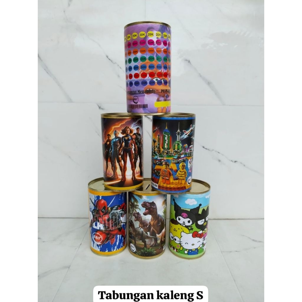 Tabungan Kaleng/celengan karakter target/tabungan viral murah