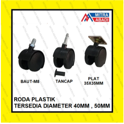 Roda Kursi Kantor Model Baut Castor Caster Roda 50 mm Baut