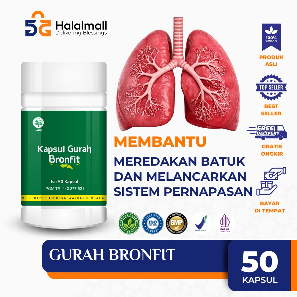 NATURAFIT GURAH BRONFIT Obat Herbal Bantu  Meredakan Batuk Menahun, dan Melegakan Pernafasan