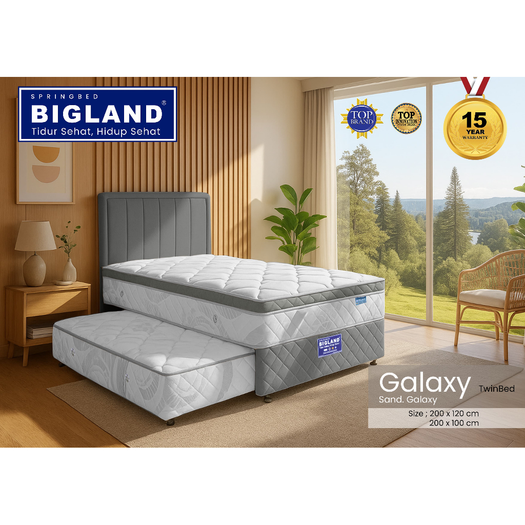 KASUR BIGLAND TWINBED GALAXY/ BIGLAND 2IN1 BEDSORONG GALAXY FREE ONGKIR