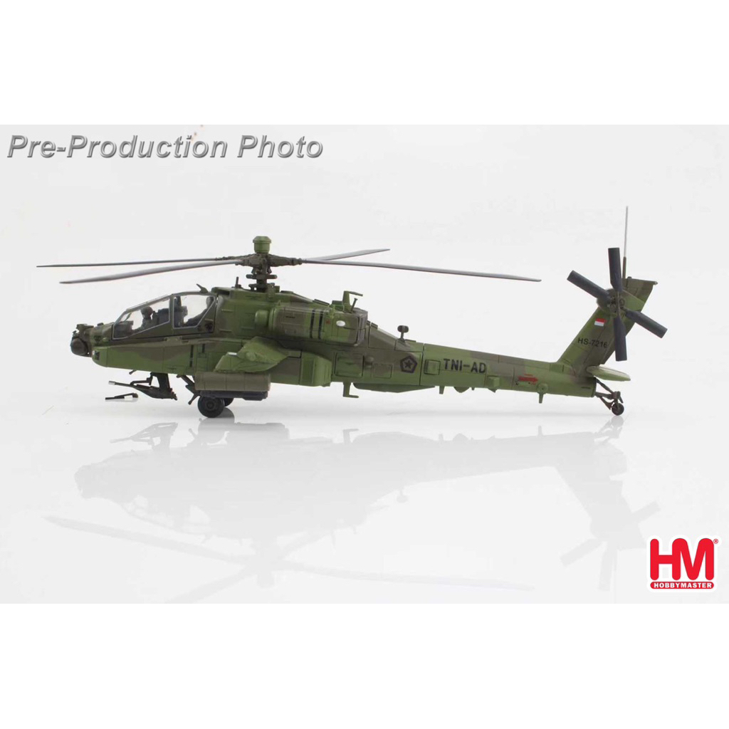 Diecast Helikopter Tempur AH-64E Apache Guardian “Indonesian Army” TNI-AD Scale 1/72 By Hobby Master