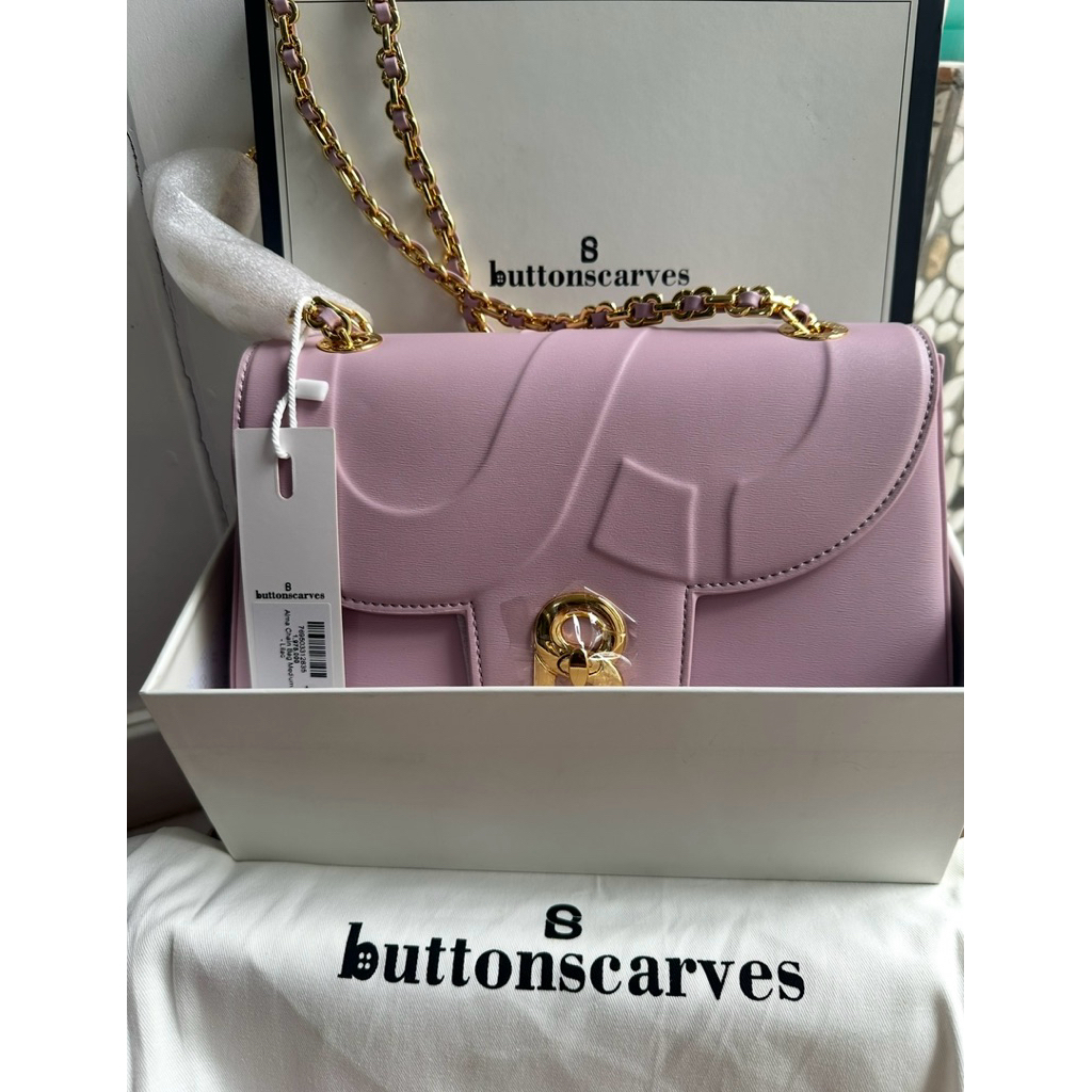 Tas Buttonscarves Alma Chain Bag Medium - Lilac