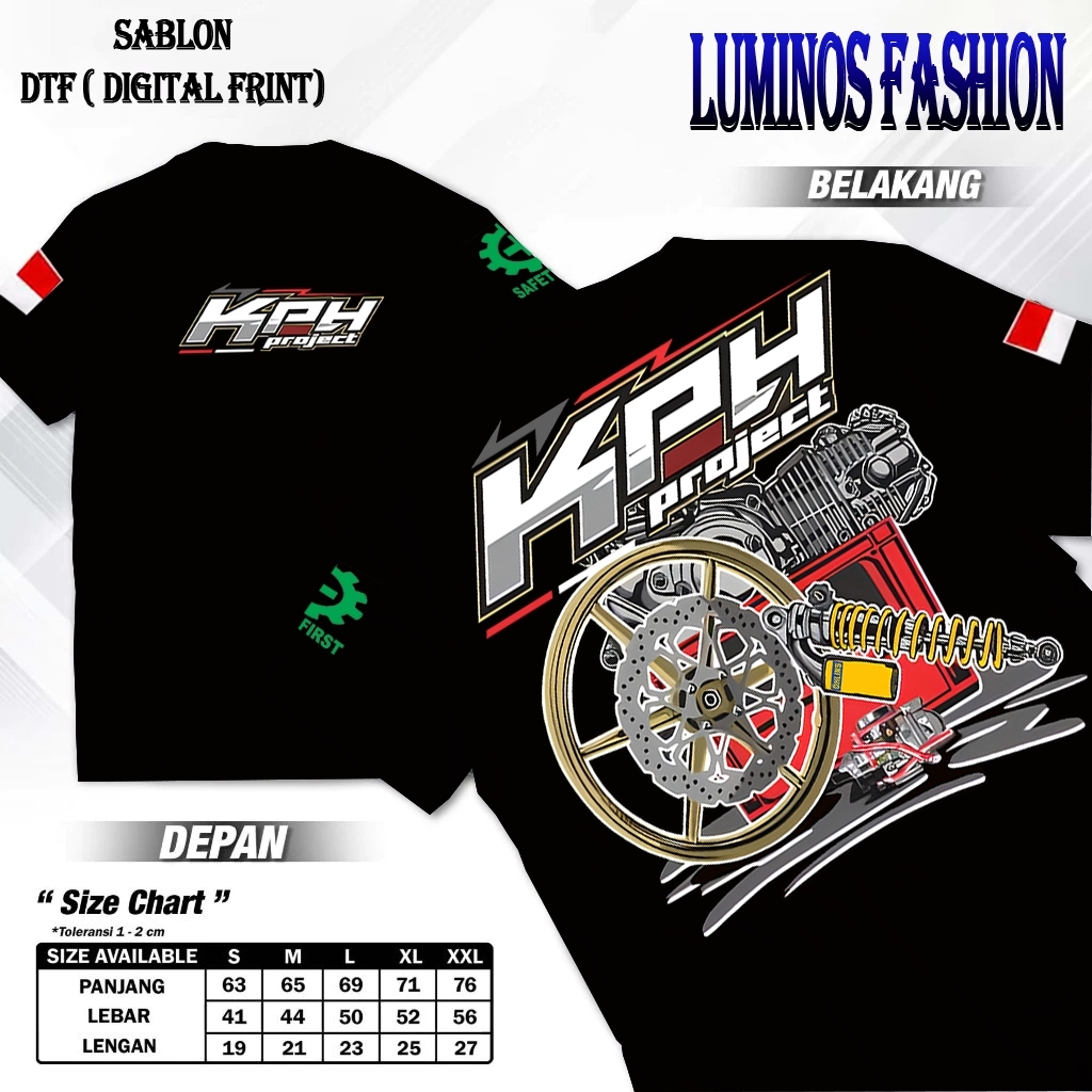 Luminos Fashion12 Kaos KPH PROJECT KPH GANK Kaos Engine KPH 125 Supra X 125 Supra Bapak Sleep Engine