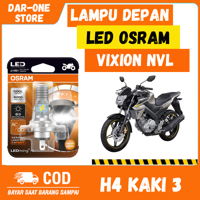 LAMPU DEPAN LED OSRAM YAMAHA VIXION NVL ORIGINAL H4 KAKI 3