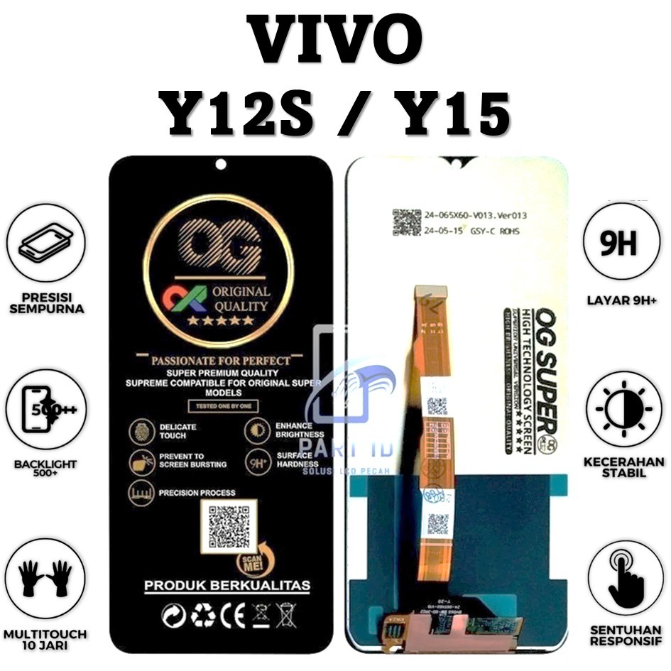 LCD TOUCHSCREEN VIVO Y12S / Y15 FULLSET ORIGINAL 100%