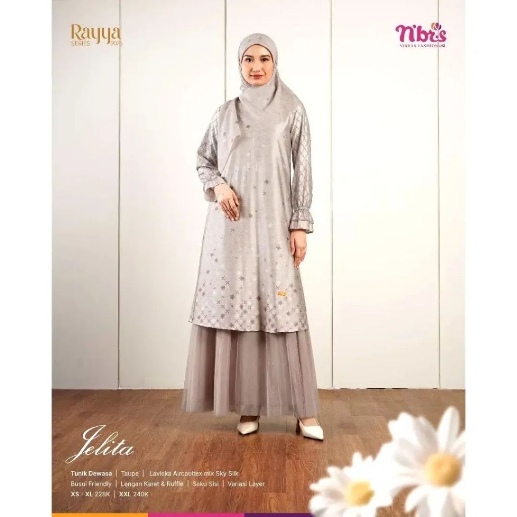 JELITA TUNIK TAUPE // NIBRAS // NBRS // TUNIK DEWASA