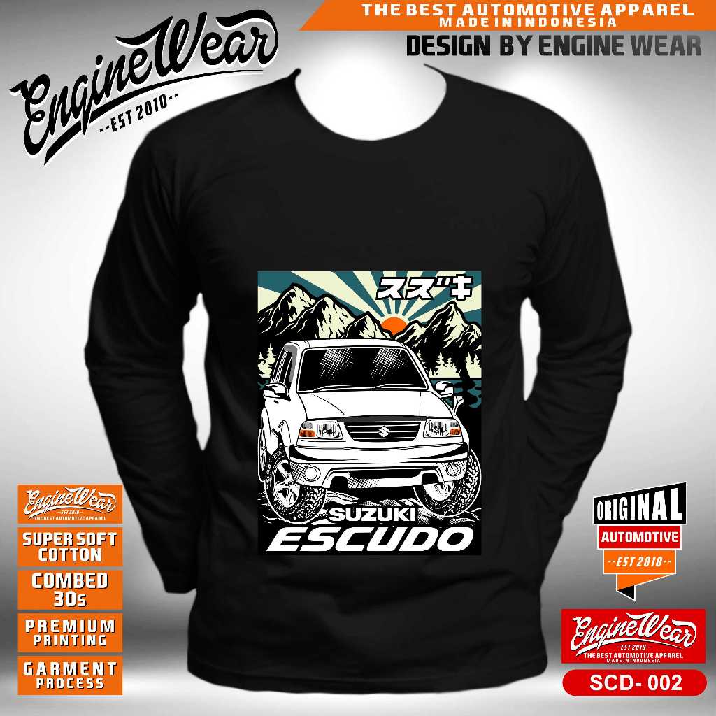 kaos escudo tshirt suzuki escudo Vitara baju offroad  mobil jeep otomotif gen2 - Enginewear