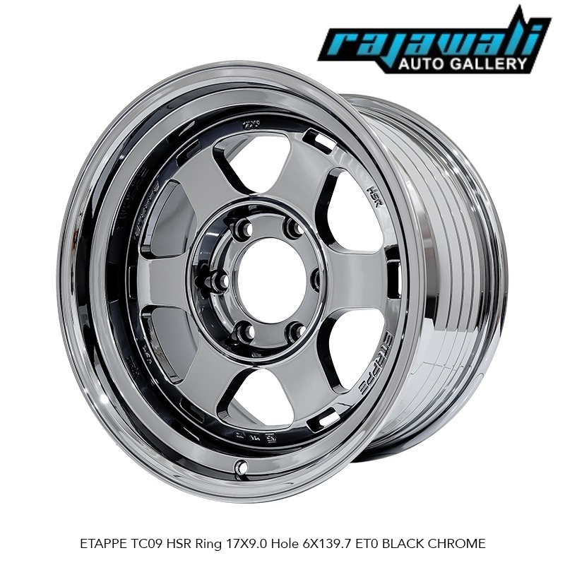 VELG RING 17 PAJERO FORTUNER HILUX DC EVEREST TRITON DLL VELG BLACK CHROME RING 17 HSR ETAPPE