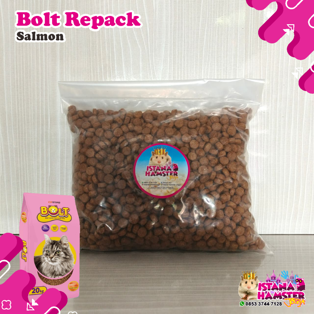 BOLT Ikan Salmon - Makanan Kucing BOLT 400g Salmon - Makanan Kucing Kering Bolt