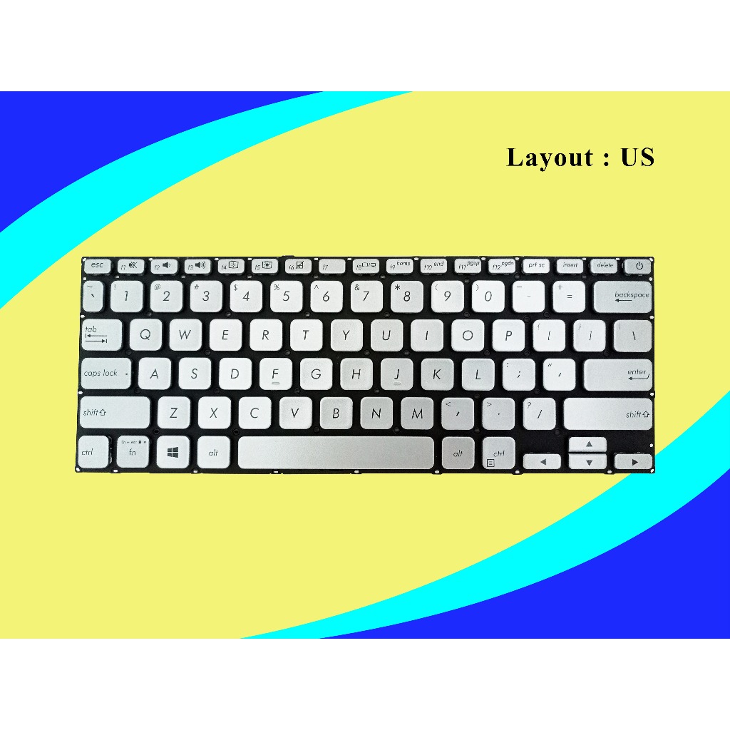 Keyboard Asus Vivobook 14 K403 L403 X403 K403F K403FA L403F L403FA X403F X403FA Series Silver Tanpa 