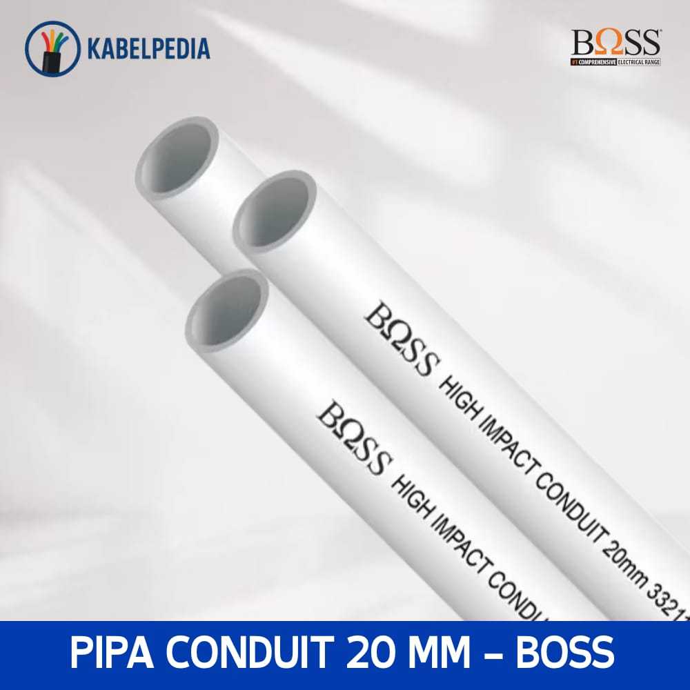 Pipa Conduit Boss 20mm Putih - Pipa Paralon ORIGINAL SNI