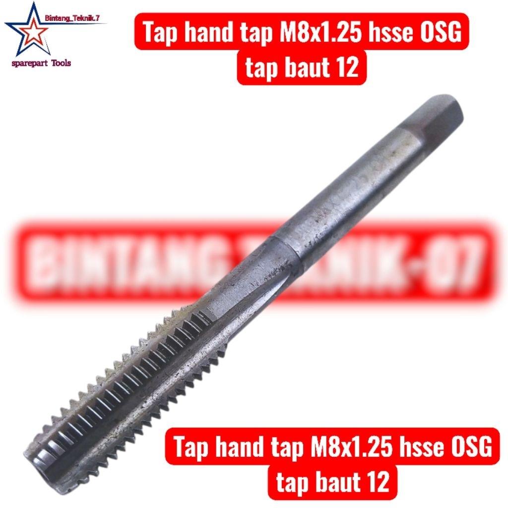 Tap hand tap M8x1.25 hsse OSG tap baut 12 japan bukan m6x1.0