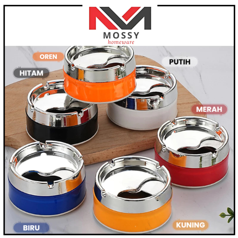 MOSSY Asbak Putar Tutup / Asbak Portable Rotation Enclosed / Asbak Rokok Stainless Steel Tebal