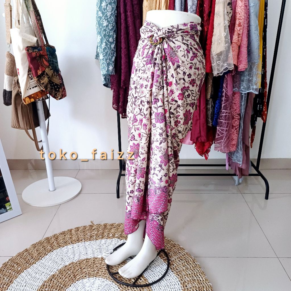 Rok Lilit Batik/Bawahan Batik/Jarik Lilit Batik/Rok Kebaya Pink