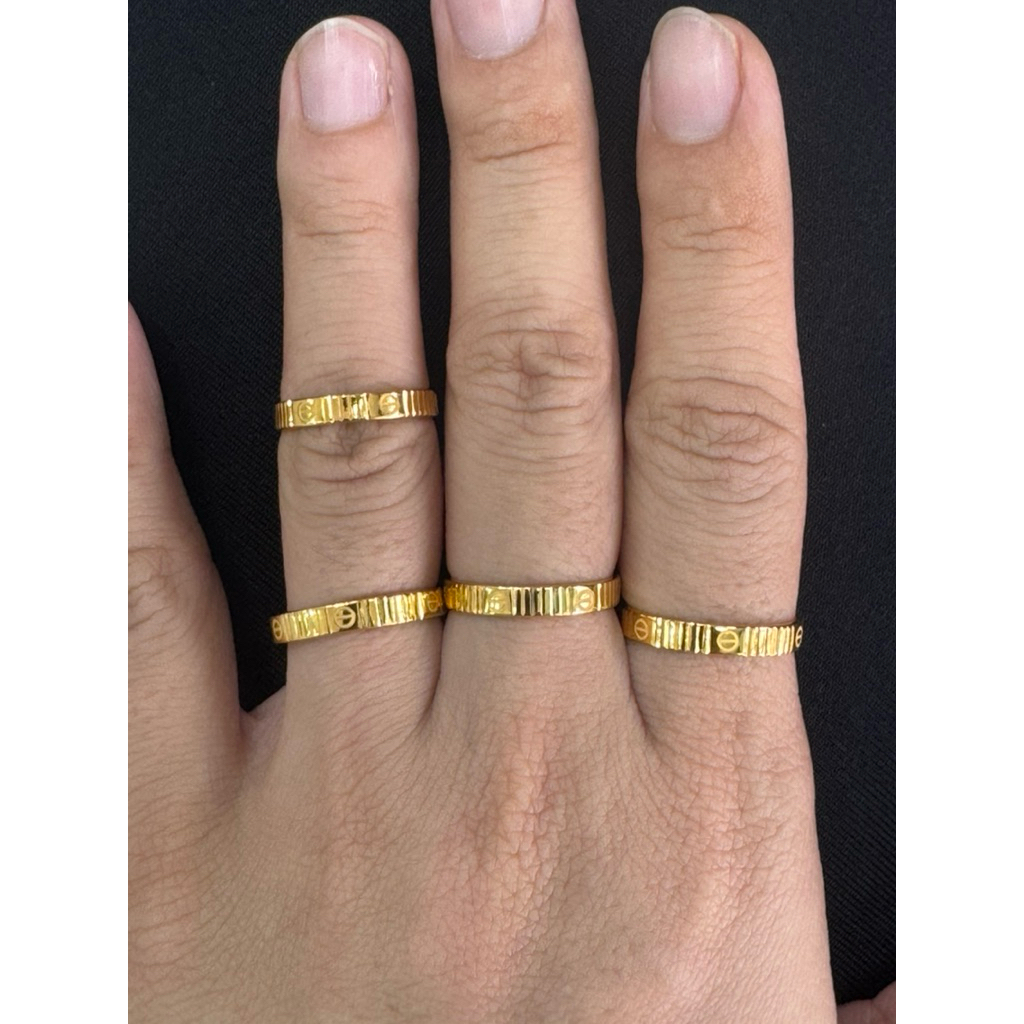 cincin model dobel kotak emas asli kadar 875