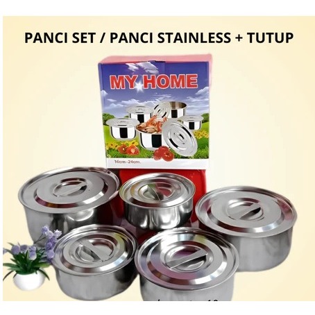 PANCI SET / SUSUN 5 STAINLESS STEEL / PANCI INDIA / PANCI MY HOME SET / PANCI SET / PANCI STAINLESS 