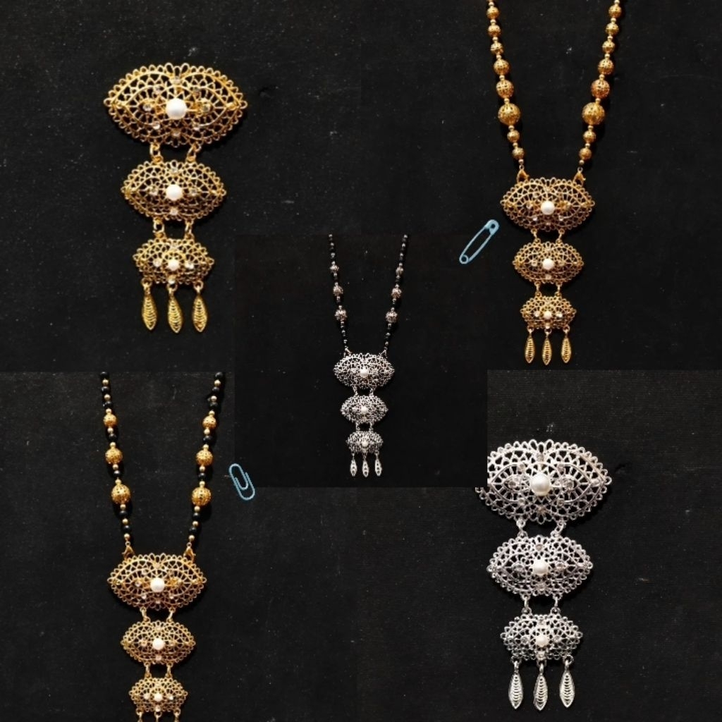 jewelry36 Kalung & Bros Pin Brooch Susun Adat Kebaya KutuBaru Kuning Putih Permata Polos Hijab Pesta