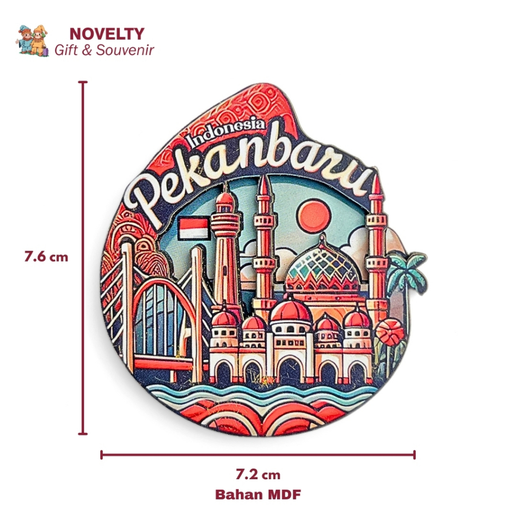 Souvenir Magnet Kulkas Pekanbaru Riau oleh oleh Negara indonesia
