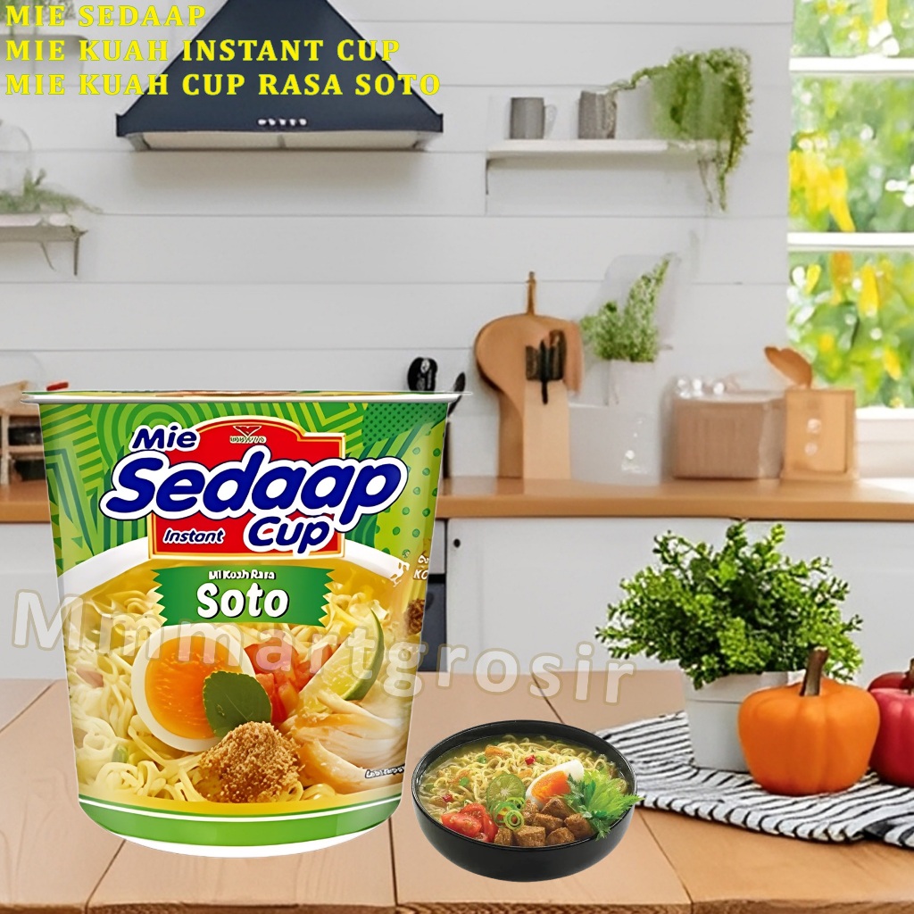 Mie Sedap Cup / Mie Instan Kuah Cup / Mie Kuah Rasa Soto / 81gr