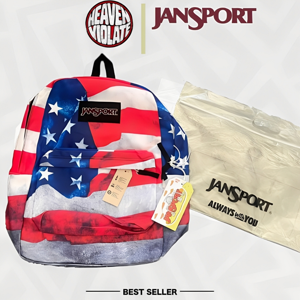 (COD) - TAS JANSPORT AMERICA USA FLAG BACPACK SCHOOL - JANSPORT AMERICA SUPERBREAK – TAS SEKOLAH - T