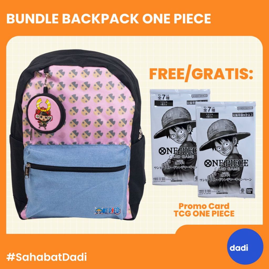 Dadi - Tas Ransel One Piece Chopper Essential Lite – Backpack Anak/Laki-Laki + FREE 2 Kartu One Piec