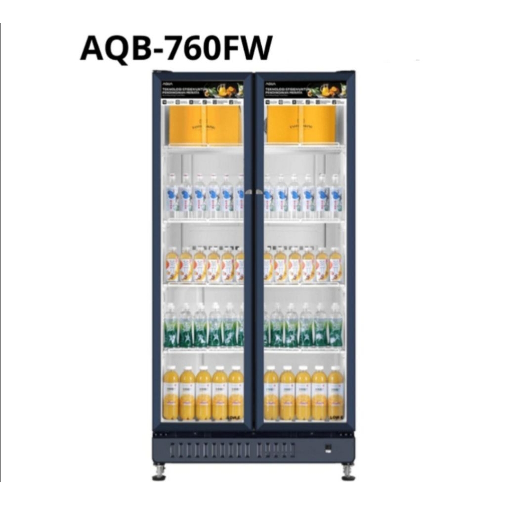 SHOWCASE AQUA 2PINTU AQB-760FW 625LITER DISPLAY COOLER AQUA AQB-760 SHOWCASE AQUA 2 PINTU AQB-760FW 