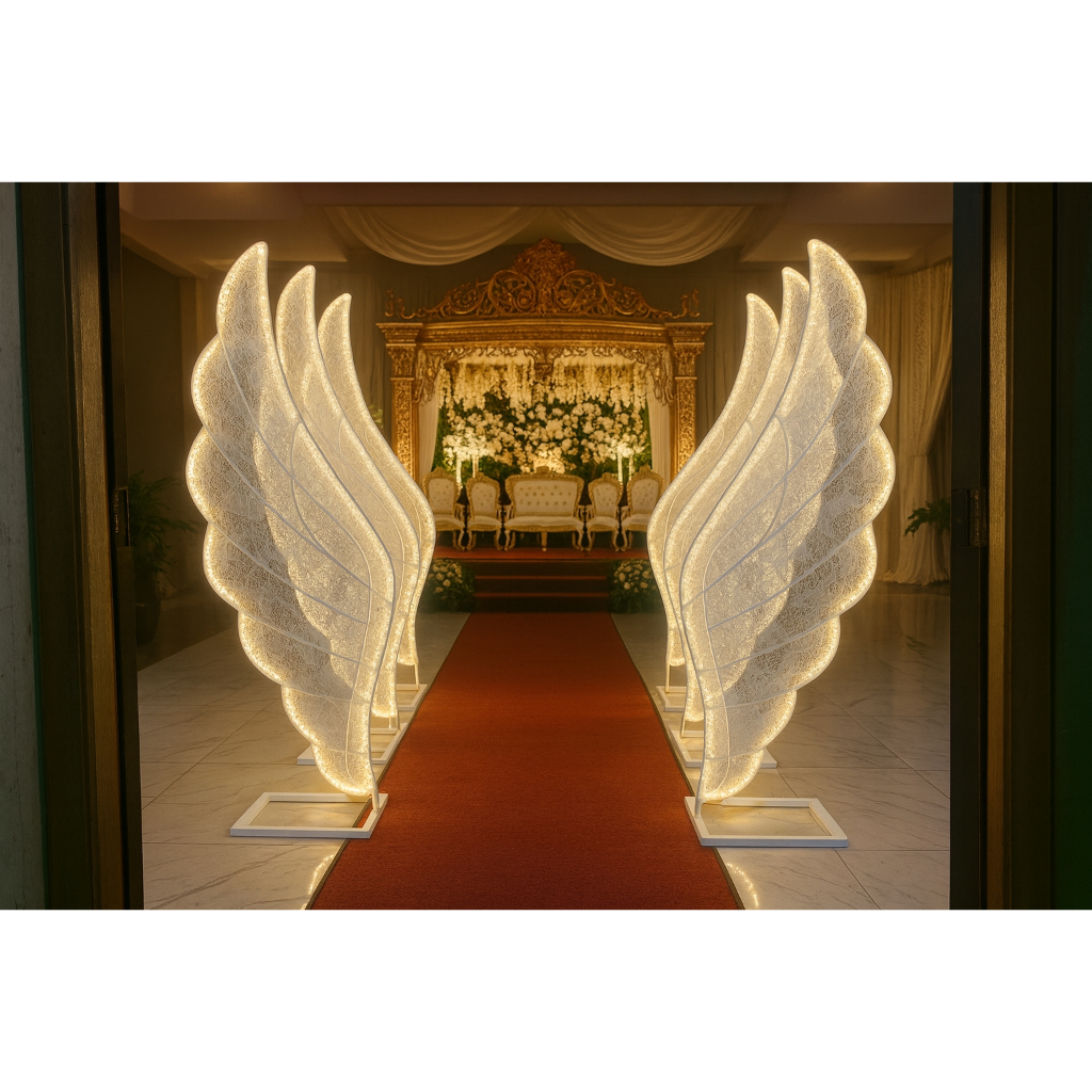 BARU STANDING SAYAP, standing lampu wedding, lampu dekorasi, standing lampu