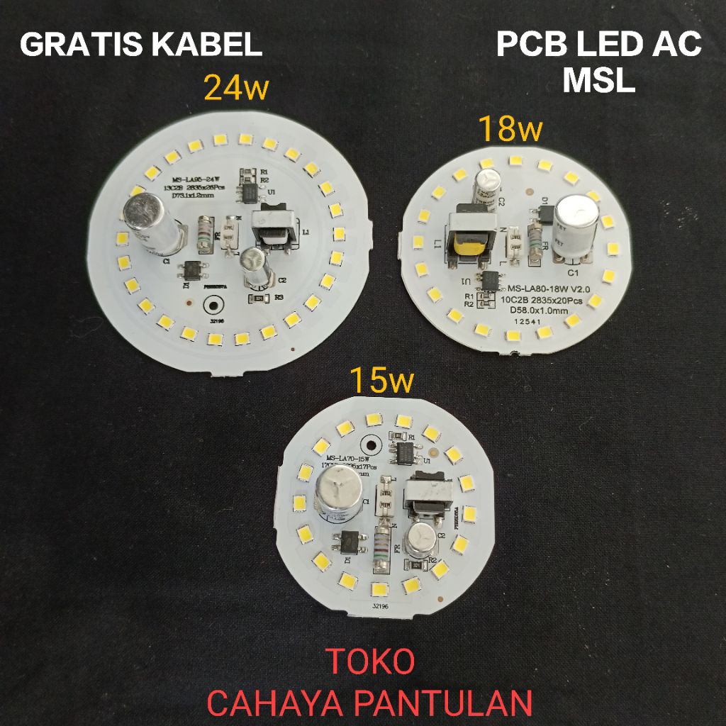 PCB LED AC TIPE MSL 15 18 24 WATT / MESIN LAMPU LED