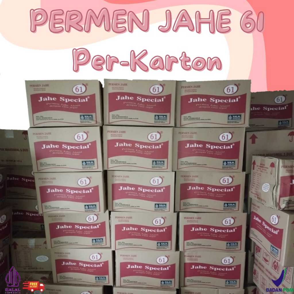 Permen Jahe 61 Special - Snack Jadul Legendaris (1 Karton) Halal & BPOM