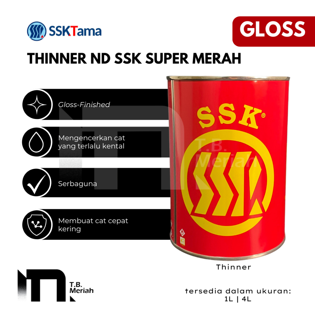 Thinner SSK ND MERAH / Thinner ND Super SSK Merah 1 Ltr 4 Ltr Campuran Cat Minyak
