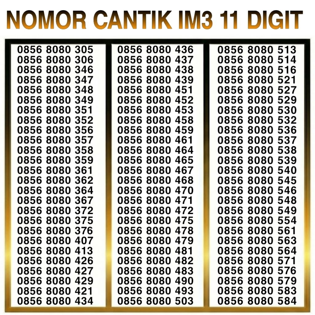 Nomor Cantik IM3 11 Digit, No Cantik Indosat, Nomer Cantik Indosat IM3 Ooredoo