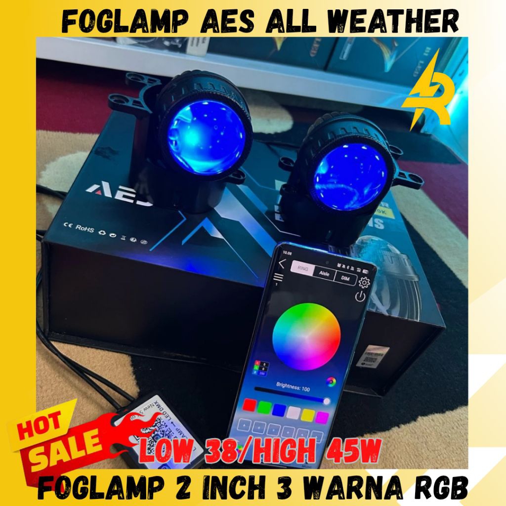 Bi-led Fog-lamp Mini 2 Inch 3 Warna All Weather AES Demon Rgb | fog lamps honda brio mobilio jazz dl
