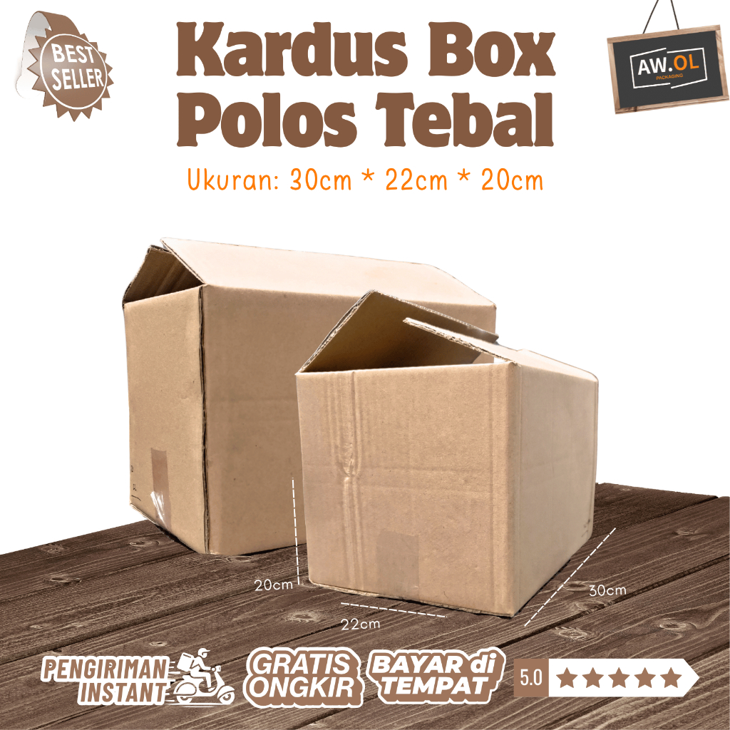 Kardus Box Packing Polos 30x20x22