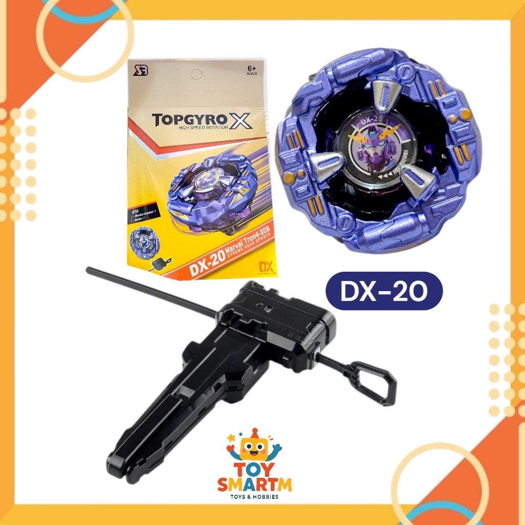 Gangsing Topgyro X DX-20 Set Launcher Grip Gasing Tempur Mainan anak bey x