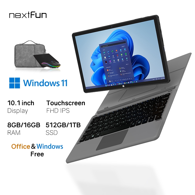 [FREE PEN+KEYBOARD+BAG+MOUSE ] 10" TABLET PC NEXTFUN 16GB/1TB LAPTOP WINDOWS 11 TOUCHSCREEN NOTEBOOK