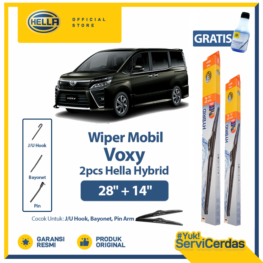 Wiper Mobil TOYOTA Voxy 28” + 14” (2pcs) - HELLA Hybrid