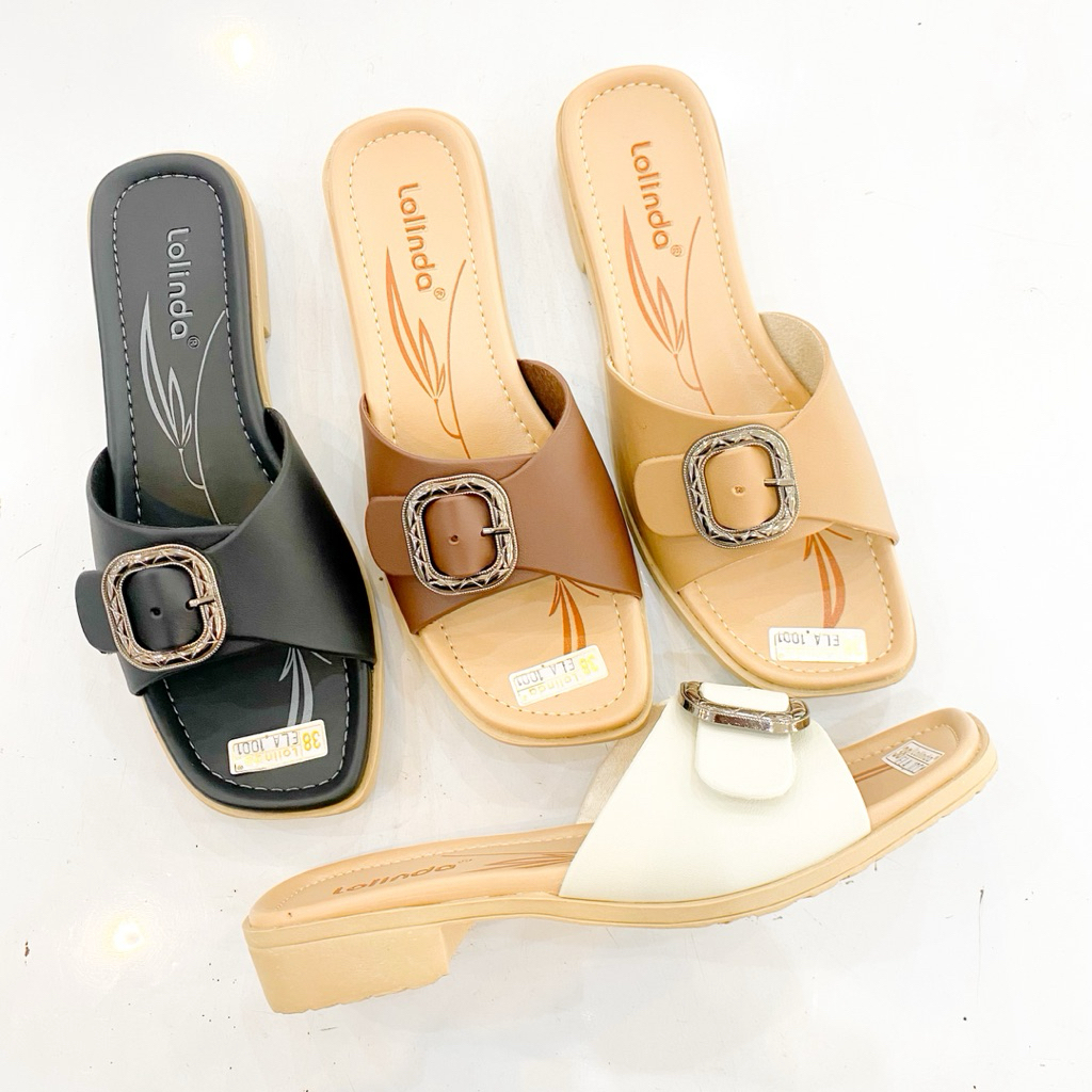 LOLINDA NEW SANDAL WANITA SLOP GESPER MURBELLA LOLINDA SENDAL SELOP WANITA FLIP FLOP ELA 1002