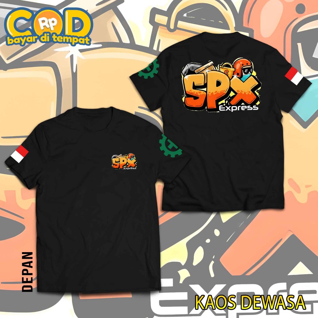 Kaos Tshirt Pria Dewasa Kurir SPX XPRESS Baju Distro Kurir Shopee Kekinian Bahan Halus dan Ringan
