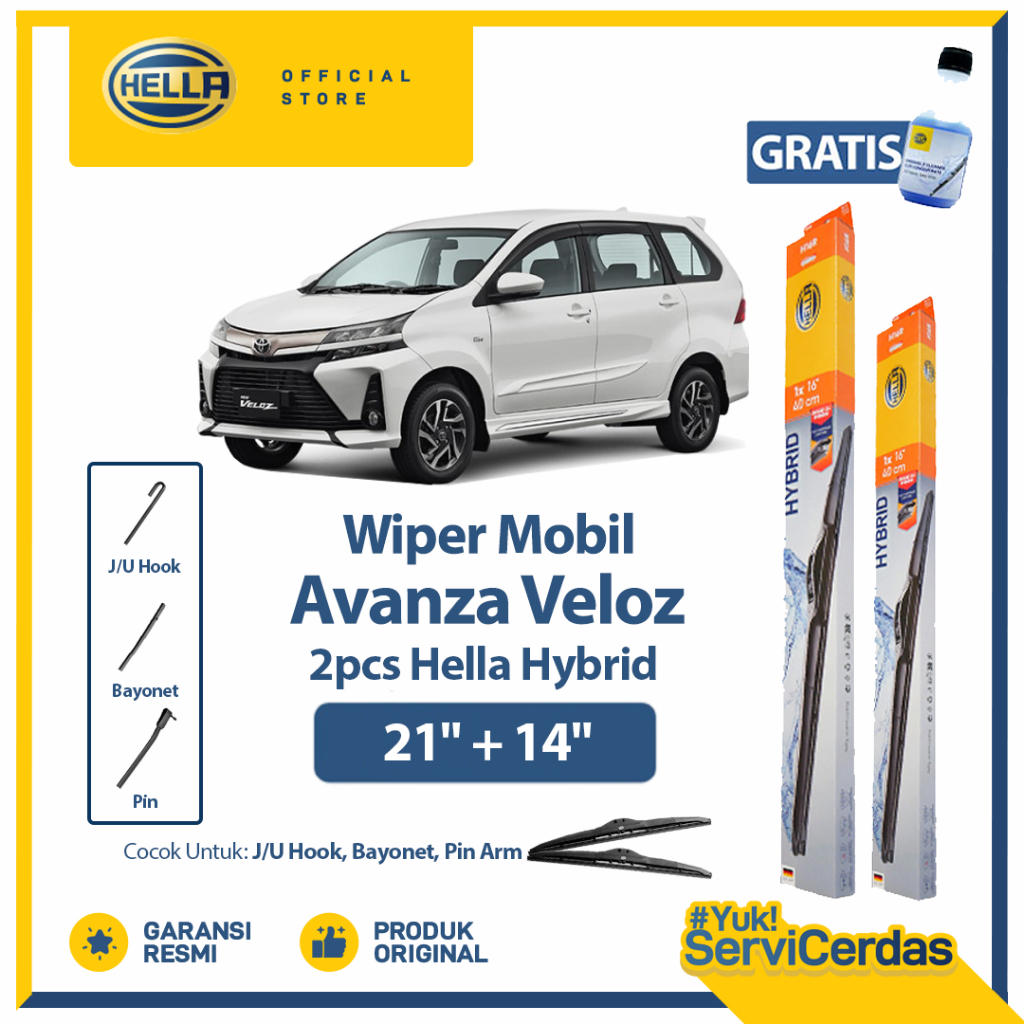 Wiper Mobil TOYOTA Avanza Veloz 21” + 14” (2pcs) - HELLA Hybrid