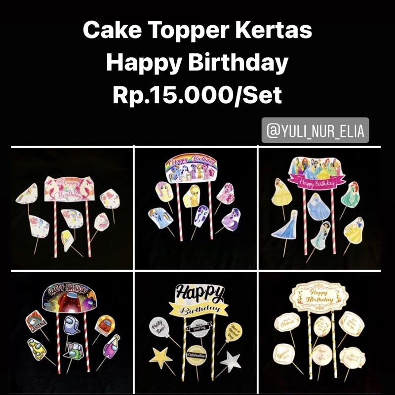Cake Topper Kertas Happy Birthday