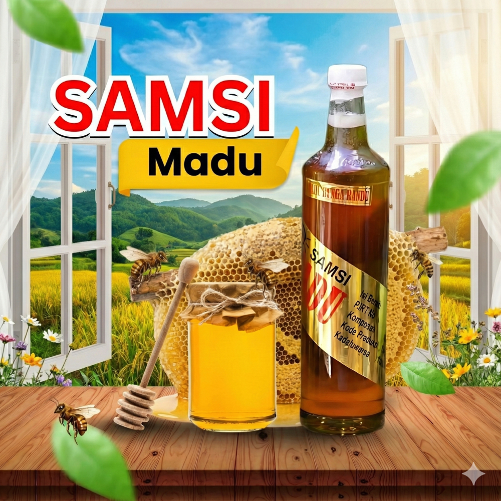 650 ml MADU SAMSI Jombang Wonosalam murni asli 100% Original Tanpa Campuran Randu Hutan Multiflora