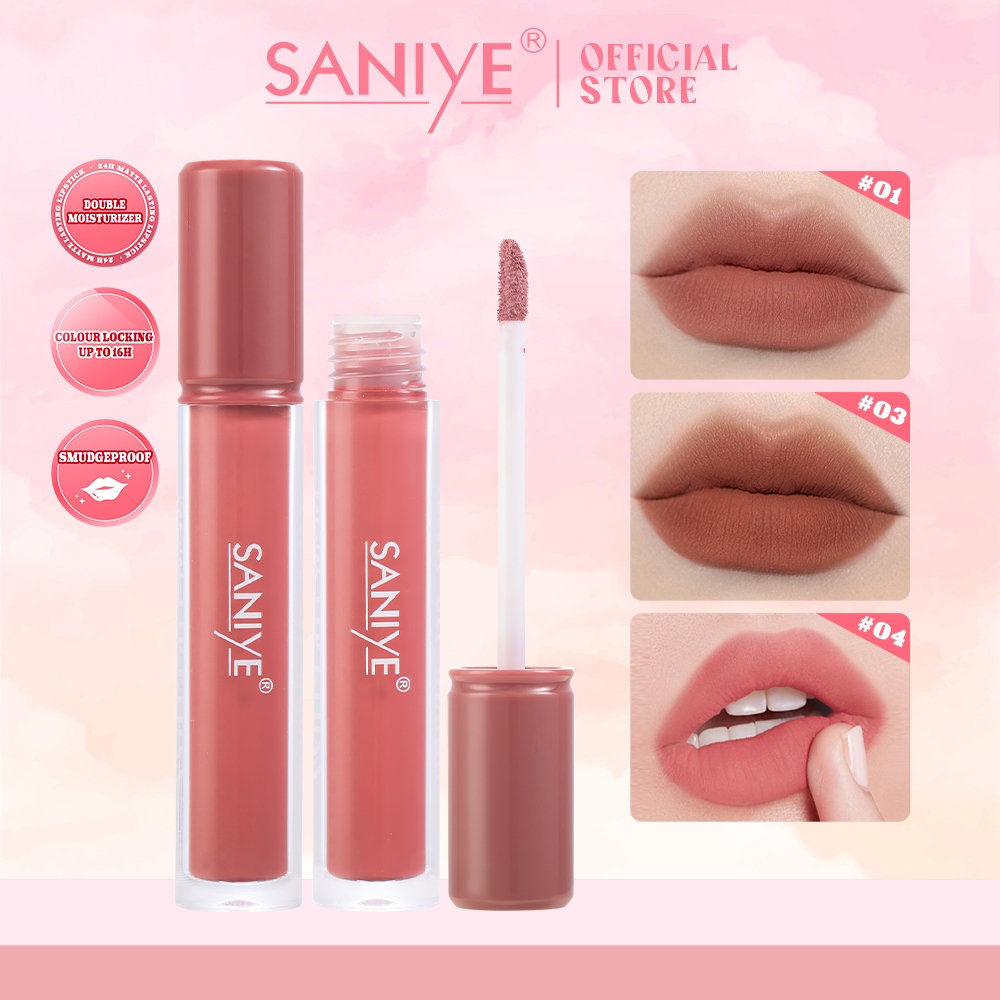 SANIYE 9 Colors Matte  Lipstick Waterproof Lip Tint  Natural Nude Lipstick Makeup L1271