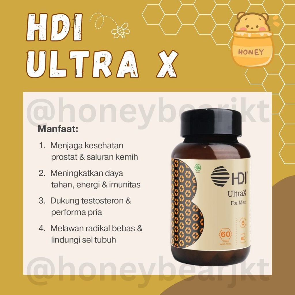 HDI Ultra X – Suplemen Vitalitas & Stamina Pria | 60 Kapsul HALAL Original 100%
