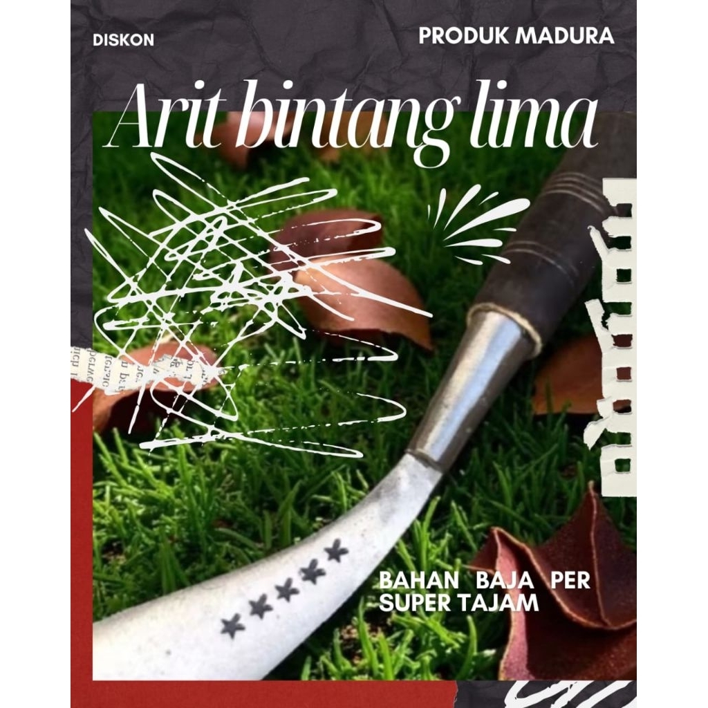 arit cap bintang lima produk madura bahan asli baja per berkualitas